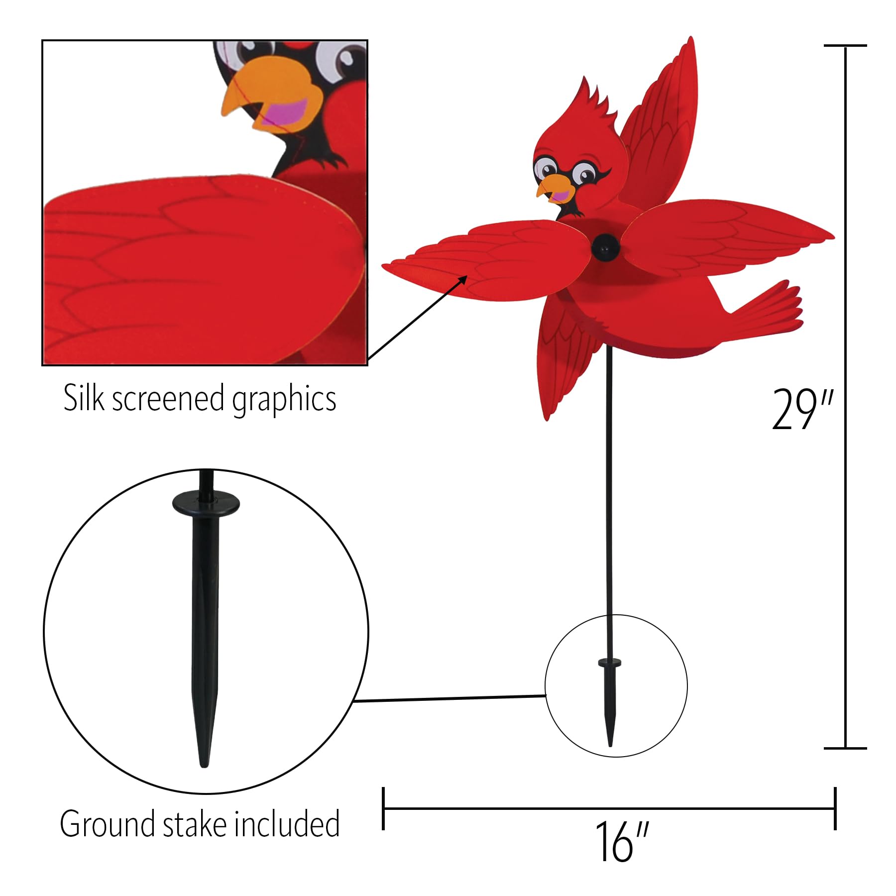 Amazon.com: In the Breeze 2560 Baby Cardinal Whirligig Wind
